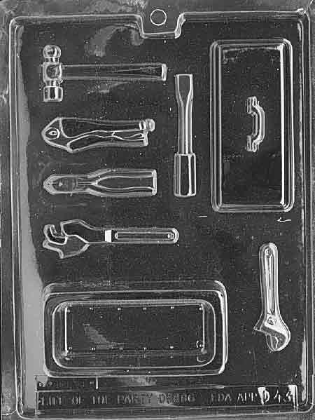 Chocolate mold shaped like a toolbox