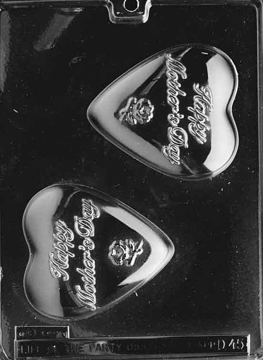 Heart-shaped chocolate mold with Mother's Day greeting
