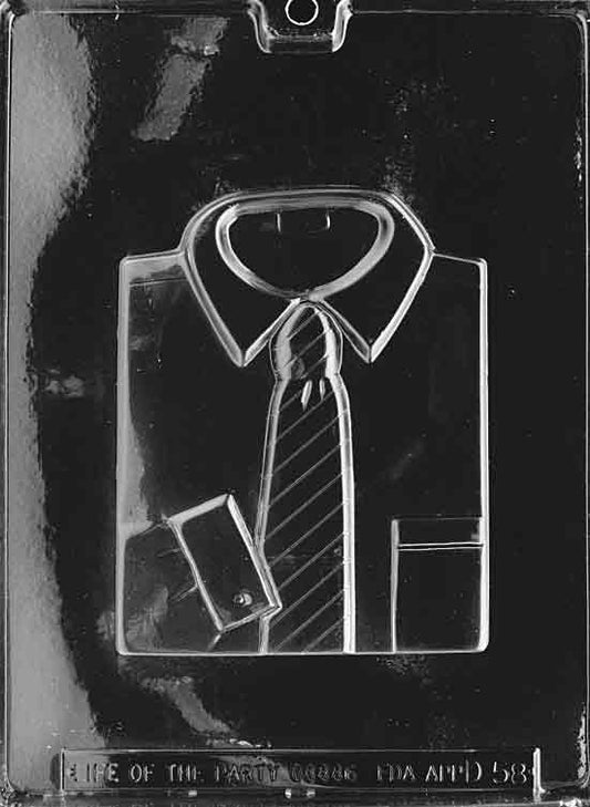 Chocolate mold showing shirt with tie