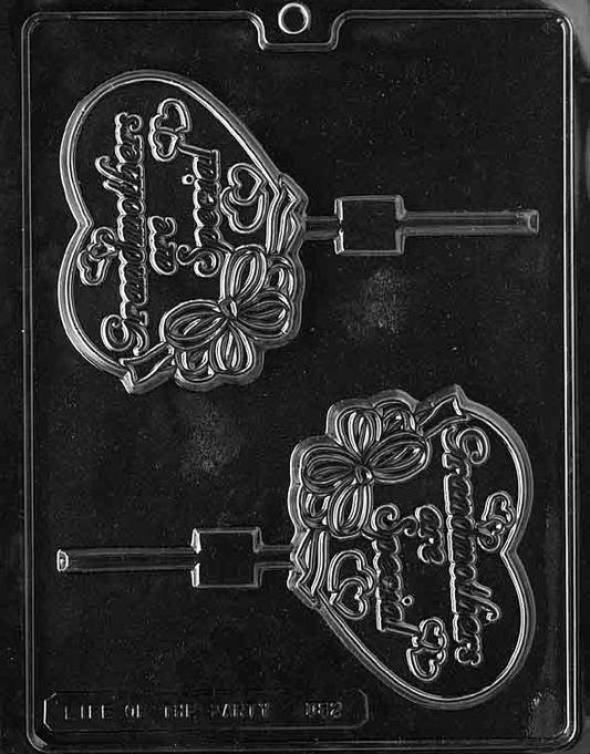 Lollipop chocolate mold with grandma motif