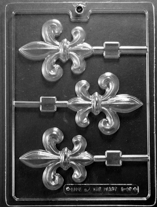 Fleur-de-lis shaped chocolate mold for lollipops