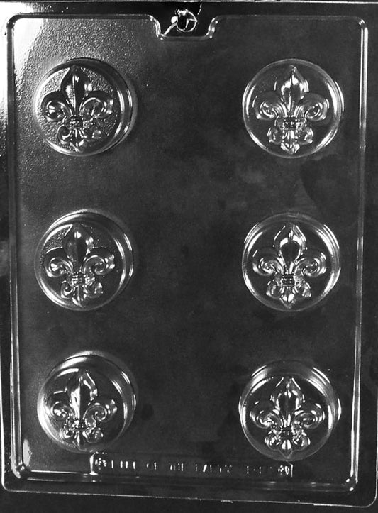 Chocolate mold featuring the fleur-de-lis symbol