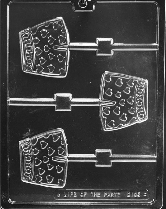 Lollipop mold of boxer shorts with hearts