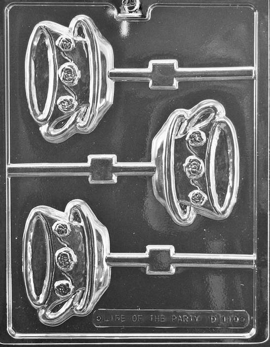 Chocolate lollipop mold of a teacup and saucer