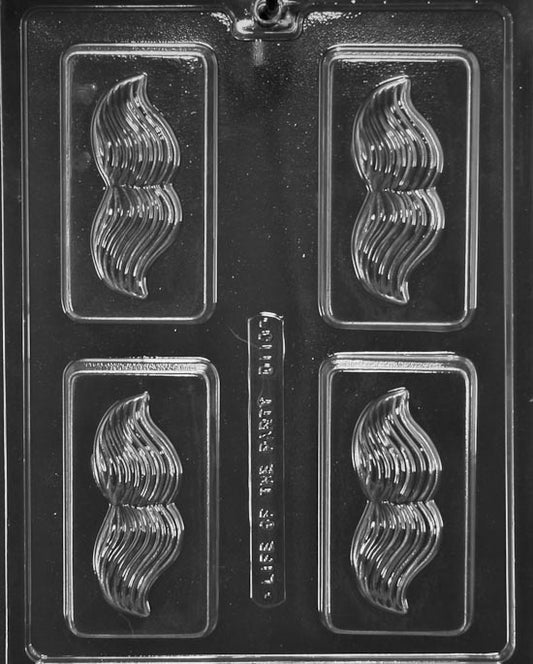 Rectangular chocolate mold with mustache design