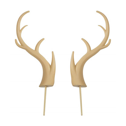 A set of deer antler cake toppers, providing a rustic and outdoorsy charm to cakes, perfect for hunter-themed events or nature-inspired wedding cakes.