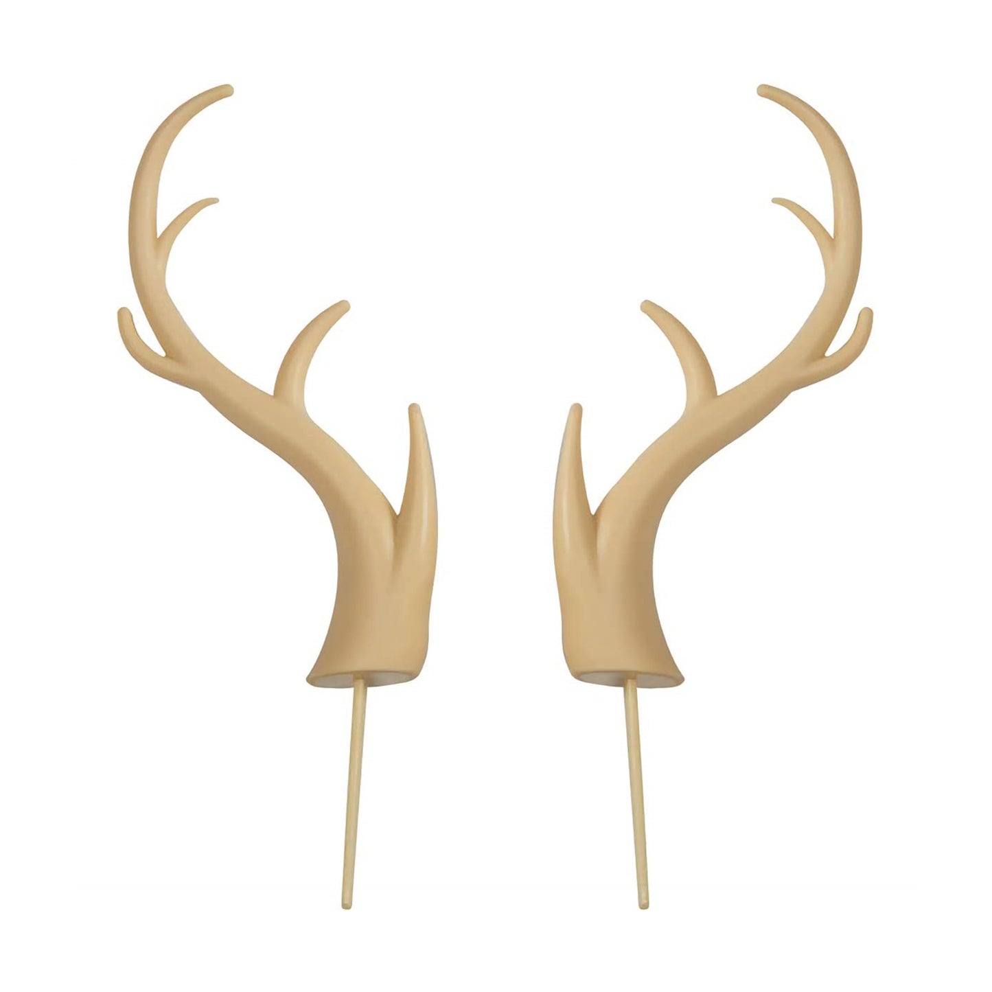 A set of deer antler cake toppers, providing a rustic and outdoorsy charm to cakes, perfect for hunter-themed events or nature-inspired wedding cakes.