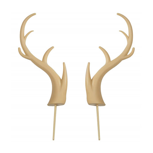 A set of deer antler cake toppers, providing a rustic and outdoorsy charm to cakes, perfect for hunter-themed events or nature-inspired wedding cakes.