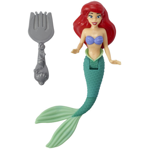 A detailed Ariel figurine with a color-changing tail and a "dinglehopper" brush accessory.