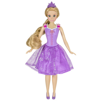 Rapunzel Signature DecoSet® featuring a collectible Rapunzel doll dressed in a purple bodice and shimmering skirt.