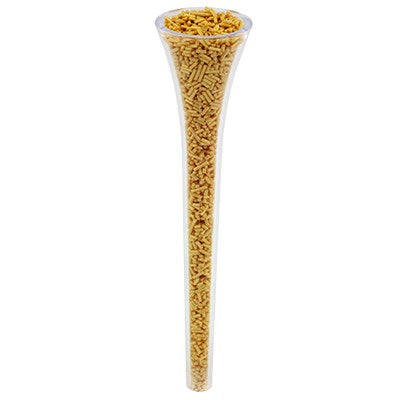 Single PME 9-inch spiked pillar filled with gold sprinkles for a decorative cake tier separator effect.
