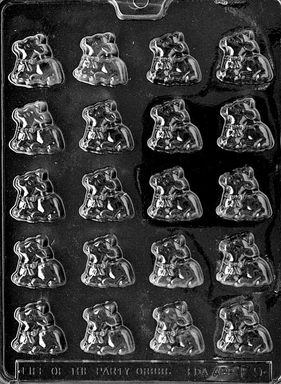 Mini lamb chocolate mold with small detailed shapes in various positions.