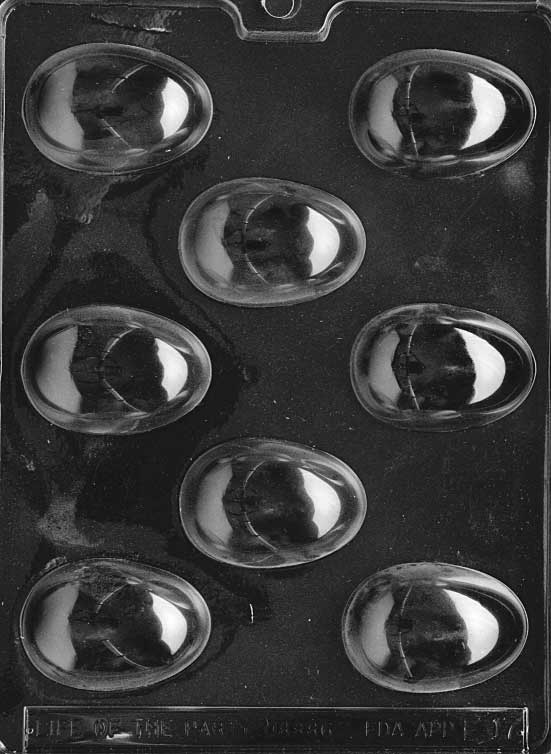 Chocolate mold featuring large smooth egg shapes for painting or filling.