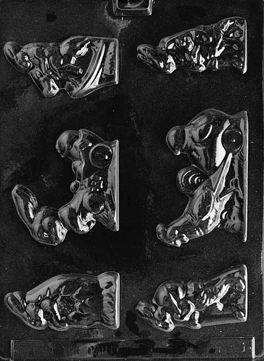 Easter chocolate mold featuring assorted seasonal shapes like eggs, bunnies, and chicks.