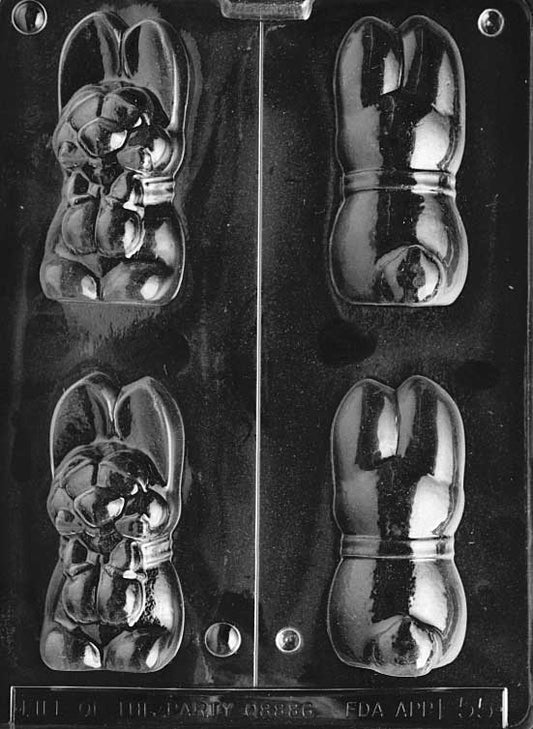 Thick bunny mold with rounded body for hollow chocolate Easter pieces.