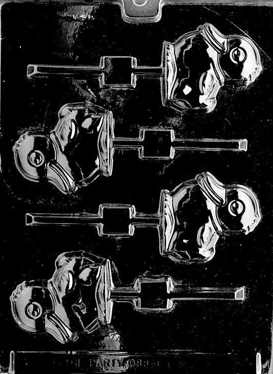 Chocolate mold shaped like a duck, designed for lollipops.
