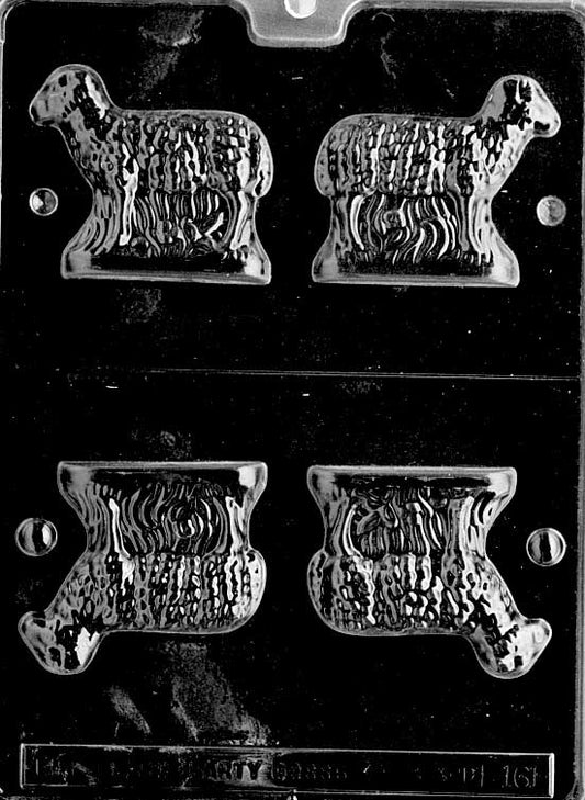 3D lamb chocolate mold standing upright with detailed wool.