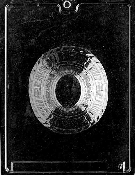 Basket Small E200 mold E167, rounded chocolate basket with woven sides and open top; compact centerpiece size.