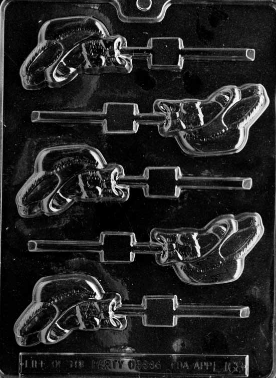 Cute Girl Bunny with Bonnet mold E168, chocolate pop of a bunny wearing a bonnet with bow; petite proportions.