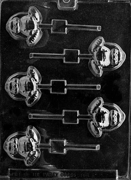 Chocolate mold of small bunny with floppy ears.