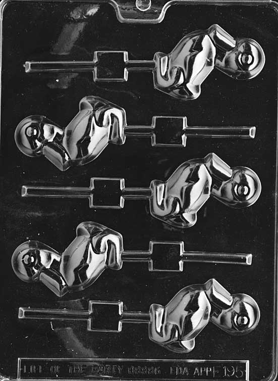 Chocolate Lollipop mold shaped like a duck.