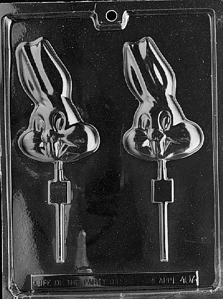 BIG TOOTH BUNNY Lollipop mold showing cartoon-style bunny with oversized tooth.