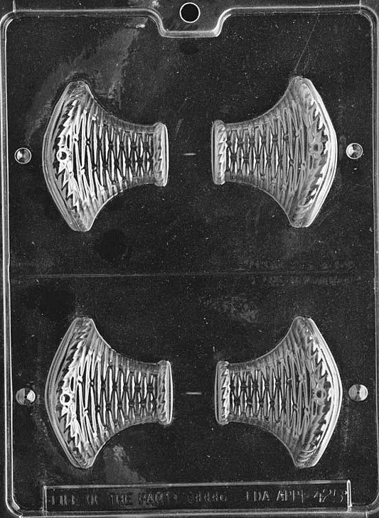 SMALL FLUTED 3D BASKET mold with rounded, scalloped sides in basket shape.