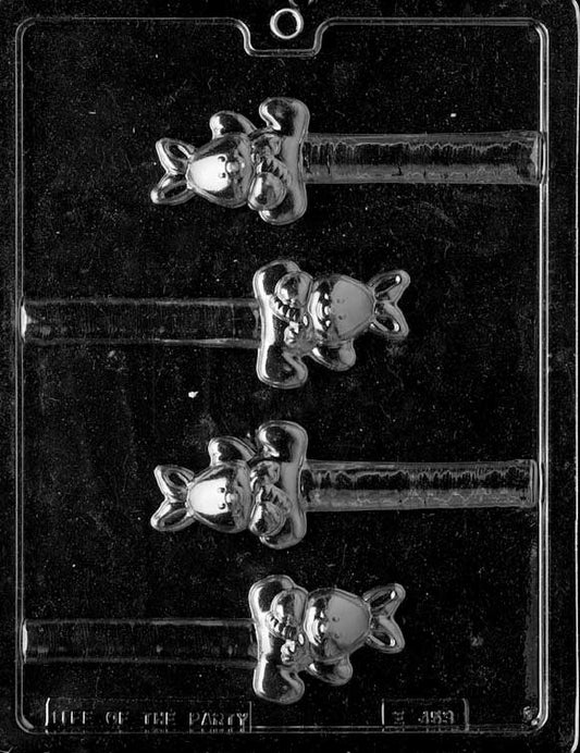 BABY BUNNY PRETZEL mold showing bunny-shaped overlay for chocolate-covered pretzels.