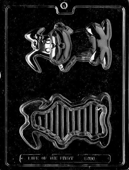 FLOP EAR BUNNY POUR BOX mold featuring bunny with long ears, designed to hold candies.