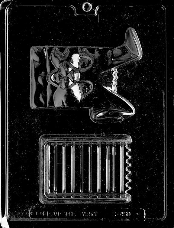 RABBIT OPEN POUR BOX mold featuring hollow rabbit shape for candy filling.