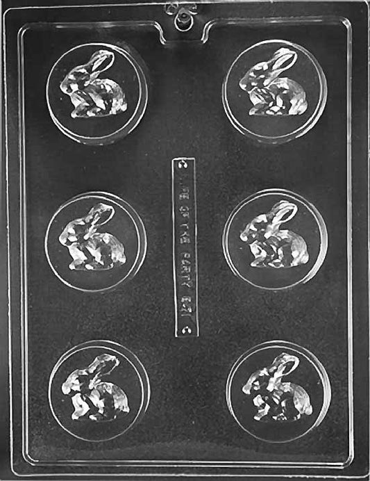 BUNNY RABBIT COOKIE mold featuring rounded bunny shape in cookie-style chocolate.