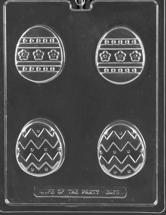 DESIGNER FULL EGG COOKIE mold with decorative patterns across an egg-shaped disc.