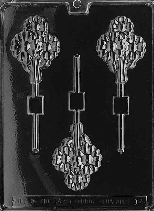BUNCH OF DAISIES Lollipop mold showing multiple daisy flowers grouped together.
