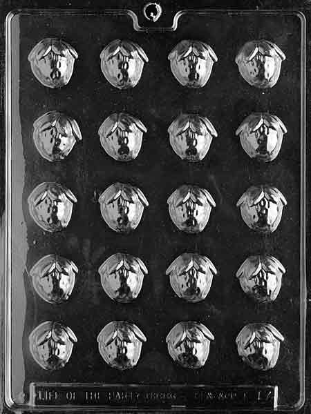 BITE SIZE STRAWBERRY mold with small strawberry-shaped chocolate cavities.