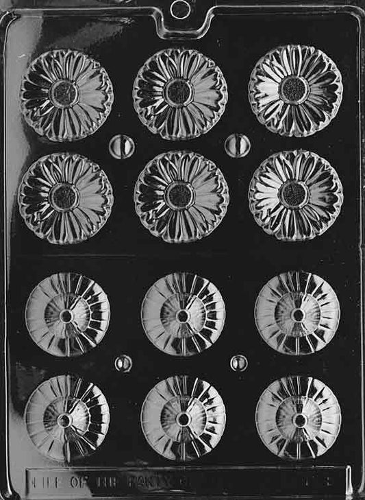 DAISY Lollipop mold featuring daisy-shaped chocolate lollipop design.