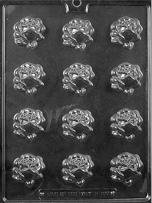 PRETTY BITE SIZE ROSE mold with bite-size rose-shaped chocolate cavities.