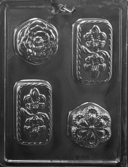 FLOWER ASSORTMENT BAR mold featuring assorted floral chocolate bar designs.