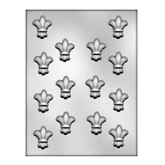 Classic Fleur De Lis chocolate mold with multiple cavities, offering a sophisticated design for creating elegant chocolate pieces for parties or as gourmet gifts.