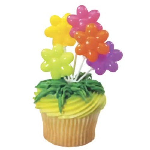 Flower Balloons Cupcake Pick - Multi Color