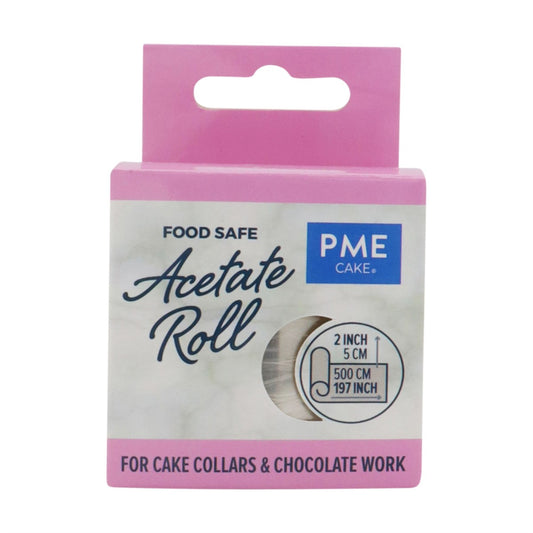 PME Acetate Roll packaging for cake collars and chocolate work, 5cm x 5m, food-safe plastic.