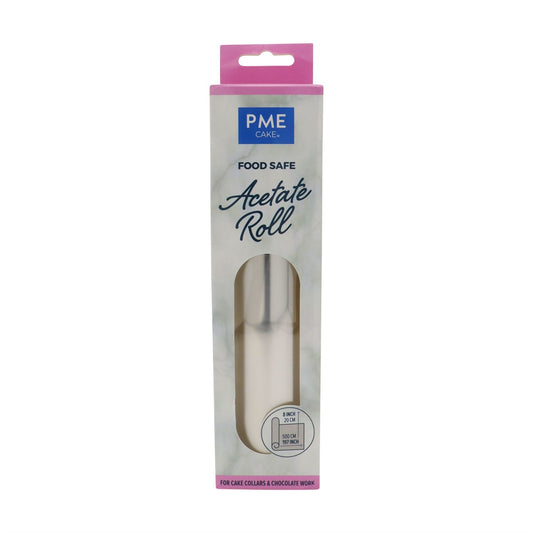 PME Acetate Roll 20cm x 5m in retail packaging for professional cake and chocolate decorating.