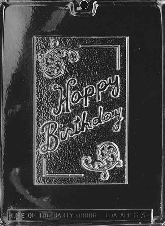 BIRTHDAY CARD mold featuring birthday-themed chocolate card cavities.