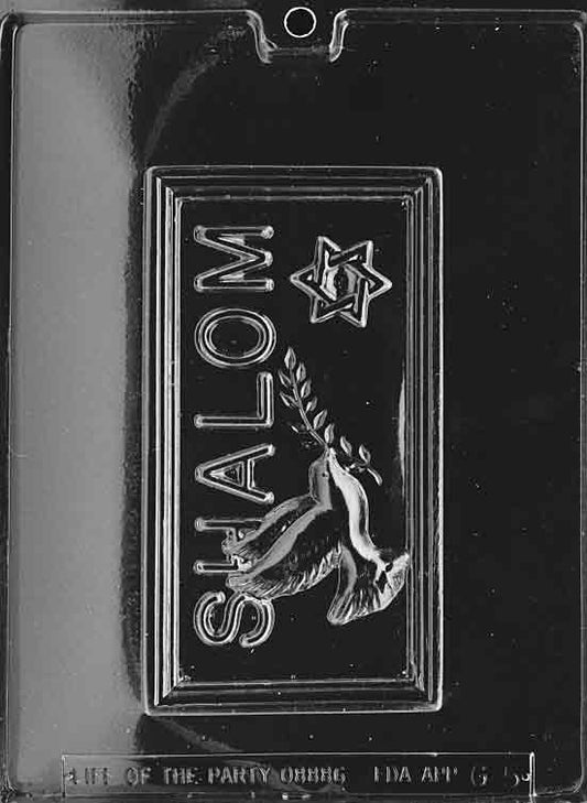 SHALOM mold featuring Shalom greeting chocolate cavities.