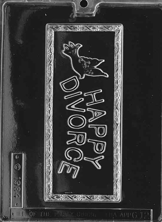HAPPY DIVORCE CARD mold featuring playful chocolate card cavities.