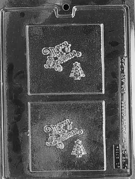 Merry Christmas mold with chocolate greeting message.