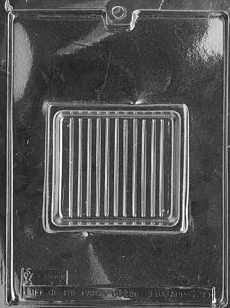 Box for Square Box mold with chocolate box-shaped design.
