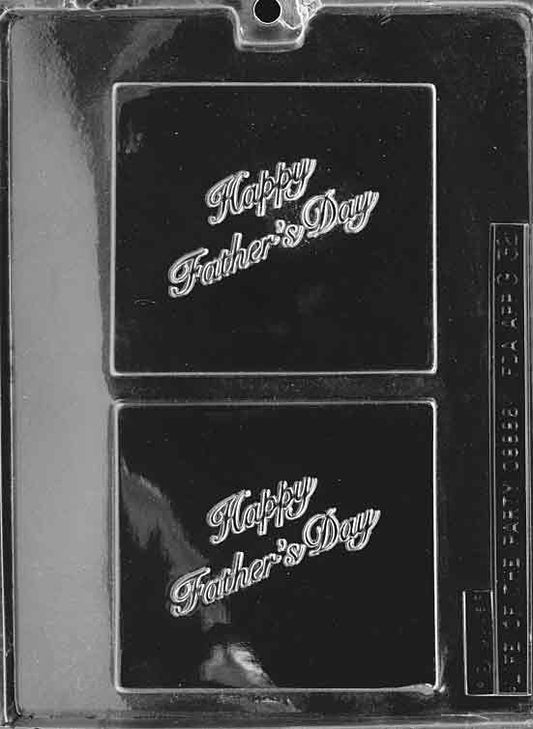Happy Father’s Day mold with chocolate greeting message.