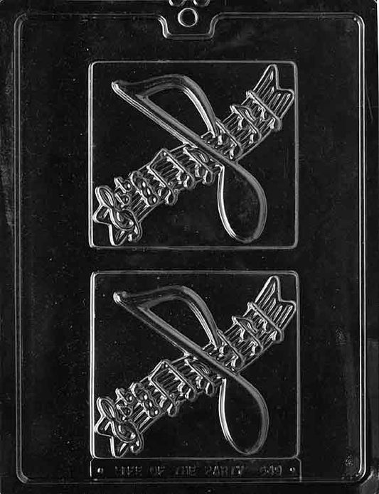 Music Plaque chocolate mold with musical notes, sized for G30 box.