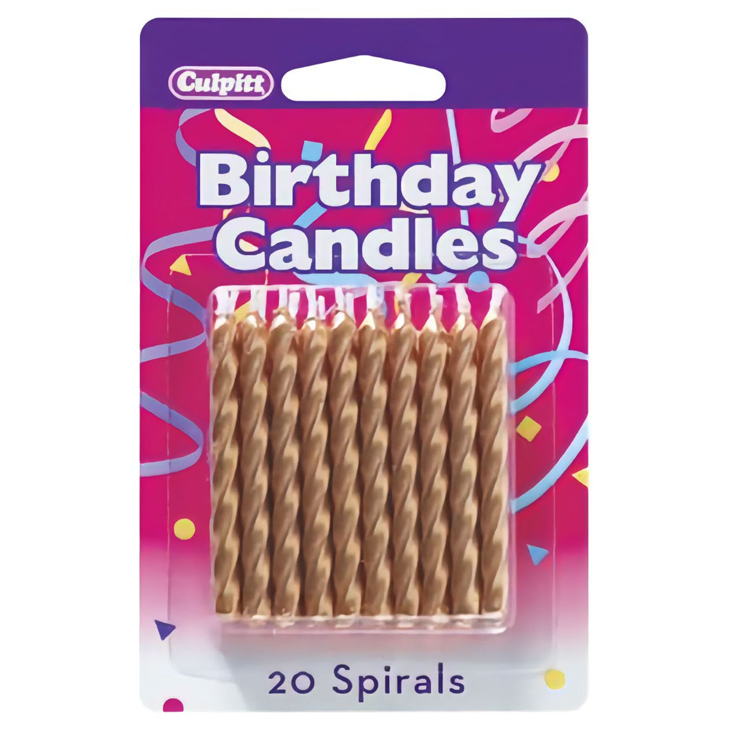 Glossy Gold Spiral Birthday Candles