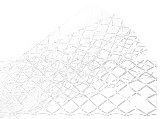 Clear gold leaf gelatine sheets with a faint grid pattern, shown wrinkled and overlapping on a white background.